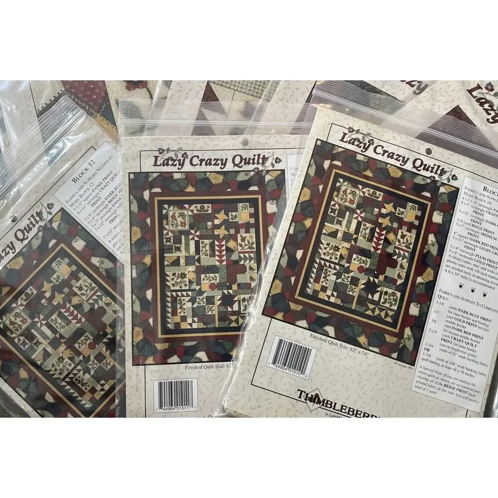 Thimbleberries Lazy Crazy Quilt Kit BOM 1-12 Sealed RJR Fabrics 62”x74” Complete